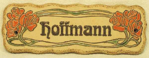 Namensschild, Klingelschild, Hoffmann