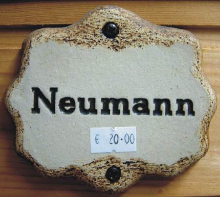 Namensschild, Klingelschild, Neumann