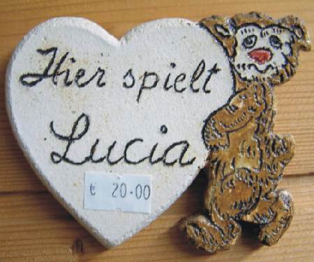 Namensschild, Klingelschild, Lucia